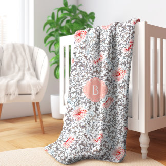 エレガントヴィンテージ植物色 シェルパブランケット