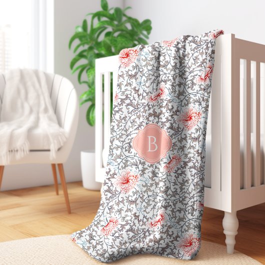 エレガントヴィンテージ植物色 シェルパブランケット