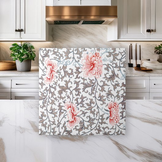 エレガントヴィンテージ植物色 タイル