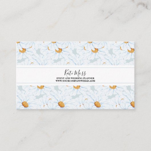 エレガントヴィンテージ水彩デイジー 名刺 (正面)