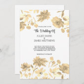 エレガントヴィンテージ水彩フローラデザイン 招待状 (正面/裏面)