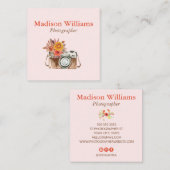 エレガントヴィンテージ水彩写真家 スクエア名刺 (正面/裏面)