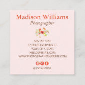 エレガントヴィンテージ水彩写真家 スクエア名刺 (裏面)