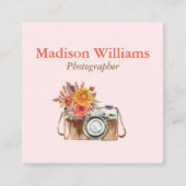 エレガントヴィンテージ水彩写真家 スクエア名刺 (正面)