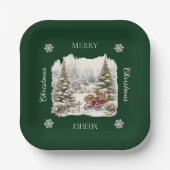 エレガントヴィンテージ水彩樹林 ペーパープレート (正面)