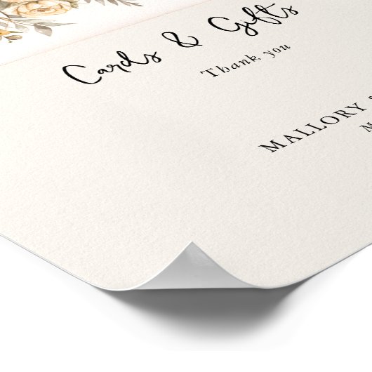 エレガントヴィンテージ水彩結婚式カードとギフト ポスター (角)