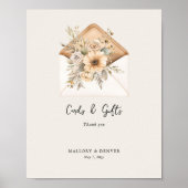 エレガントヴィンテージ水彩結婚式カードとギフト ポスター (正面)