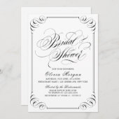 エレガントヴィンテージ流麗な書道ブライダルシャワー 招待状 (正面/裏面)