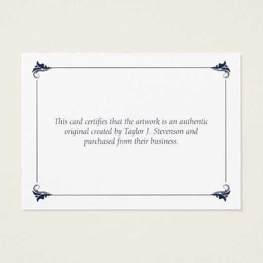 エレガントヴィンテージ海軍信用証明書 (裏面)