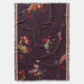 エレガントヴィンテージ濃マゼンタフローラ スローブランケット (正面縦)