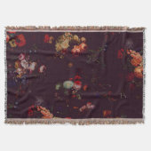 エレガントヴィンテージ濃マゼンタフローラ スローブランケット (正面)