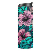 エレガントヴィンテージ熱帯の花と葉アート | タンブラー (回転左)