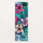 エレガントヴィンテージ熱帯の花と葉アート | ヨガマット (正面)