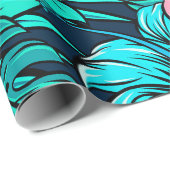 エレガントヴィンテージ熱帯の花と葉アート | ラッピングペーパー (ロールコーナー)