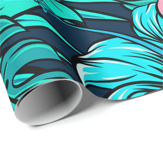 エレガントヴィンテージ熱帯の花と葉アート | ラッピングペーパー (ロールコーナー)