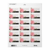 エレガントヴィンテージ牡丹かわいらしフラワーアートタイポグラフィ ラベル (フルシート)