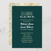 エレガントヴィンテージ白いユリフローラ結婚孔雀 招待状 (正面/裏面)