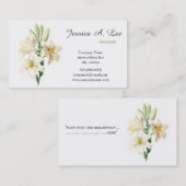 エレガントヴィンテージ白ゆり花プロフェッショナル 名刺 (正面/裏面)