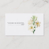 エレガントヴィンテージ白ゆり花プロフェッショナル 名刺 (裏面)