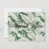 エレガントヴィンテージ白緑葉書道 サンキューカード (正面)