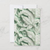 エレガントヴィンテージ白緑葉書道 出欠カード (裏面)