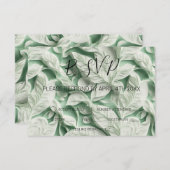 エレガントヴィンテージ白緑葉書道 出欠カード (正面/裏面)