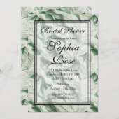 エレガントヴィンテージ白緑葉書道 招待状 (正面/裏面)