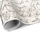 エレガントヴィンテージ白黒ディアワイルドフラワースクリプト ラッピングペーパー (ロールコーナー)