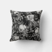 エレガントヴィンテージ白黒バラオンブラック クッション (裏面)