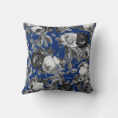 エレガントヴィンテージ白黒バラブ王室のルー クッション (裏面)