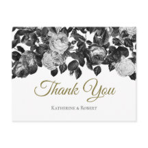 エレガントヴィンテージ白黒バラ（メッセージあり）