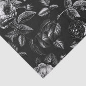 エレガントヴィンテージ白黒バラ 薄葉紙 (詳細)