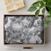 エレガントヴィンテージ白黒バラ 薄葉紙 (ギフト)