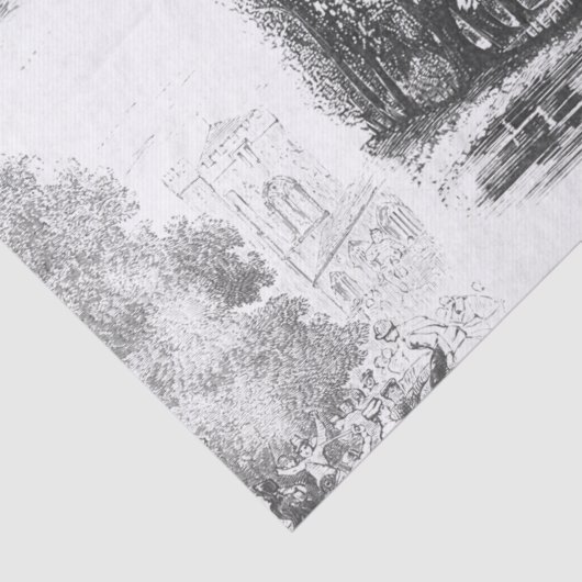 エレガントヴィンテージ白黒フランスのカントリー 薄葉紙 (詳細)