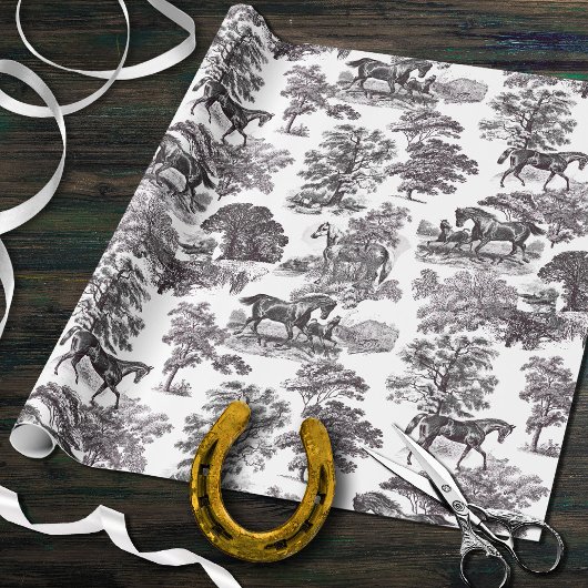 エレガントヴィンテージ白黒素朴ウズトイル ラッピングペーパー