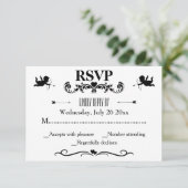 エレガントヴィンテージ白黒結婚ズ 出欠カード (スタンド正面)