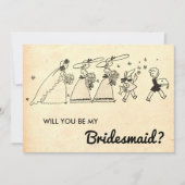 エレガントヴィンテージ素朴のモダンBridesmaid Card 招待状 (正面)