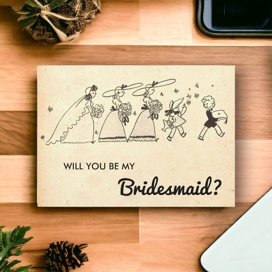エレガントヴィンテージ素朴のモダンBridesmaid Card 招待状