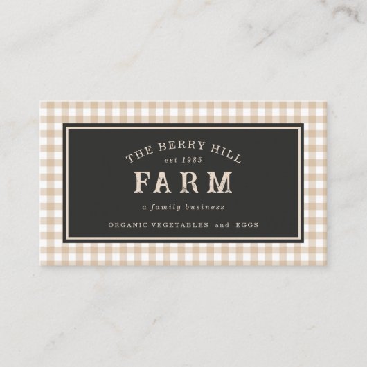 エレガントヴィンテージ素朴ジンガムファーム 名刺 (正面)
