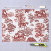 エレガントヴィンテージ素朴レッドウマズカントリートイル 薄葉紙 (クラフト)