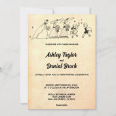 エレガントヴィンテージ素朴レトロ旧結婚式 招待状 (正面)