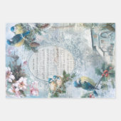 エレガントヴィンテージ素朴冬クリスマスエフェメラ ラッピングペーパーシート (正面3)