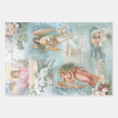 エレガントヴィンテージ素朴冬クリスマスエフェメラ ラッピングペーパーシート (正面2)