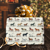 エレガントヴィンテージ素朴馬がトイルを生む ラッピングペーパー