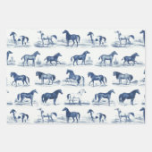 エレガントヴィンテージ素朴馬がブルートイルを生む ラッピングペーパーシート (正面3)