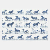 エレガントヴィンテージ素朴馬がブルートイルを生む ラッピングペーパーシート (正面2)