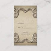 エレガントヴィンテージ素朴Burlapフレンド参照 紹介カード (裏面)