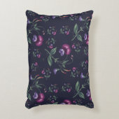 エレガントヴィンテージ紫の蘭の花の模様 | アクセントクッション (正面(垂直))