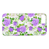 エレガントヴィンテージ紫バラ白2背景 Case-Mate iPhoneケース (裏面(横))