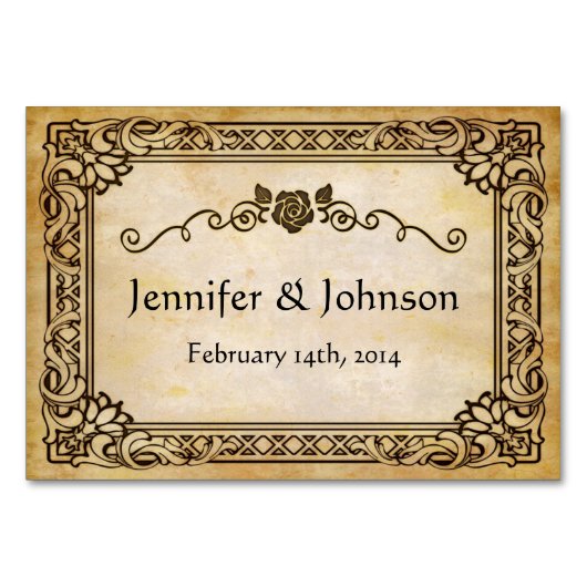 エレガントヴィンテージ結婚アンティーク表座席表 テーブルナンバー (裏面)